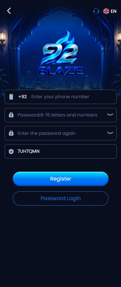 92Blaze App Register